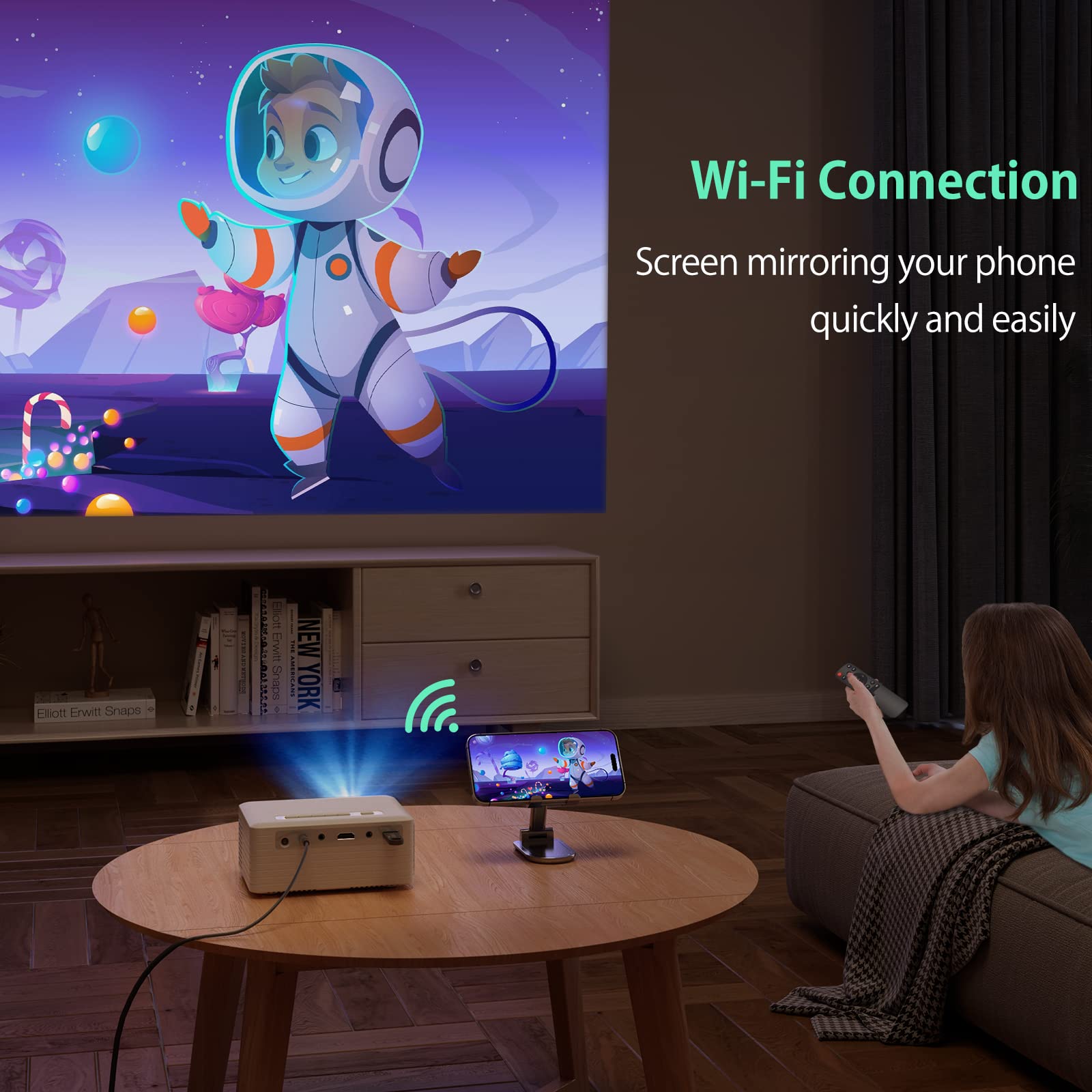 Yoton Y3pro Mini Projector 1080P HD with Bluetooth,Compatible with Phone
