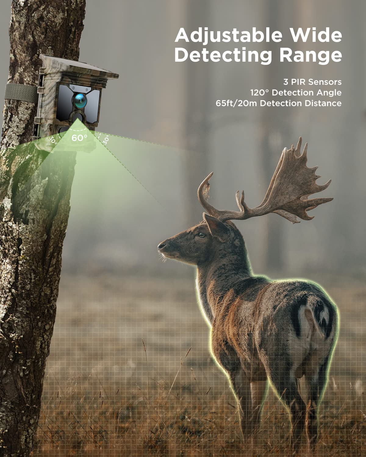 CEYOMUR CY95 Solar Trail Camera 120° wide detecting range