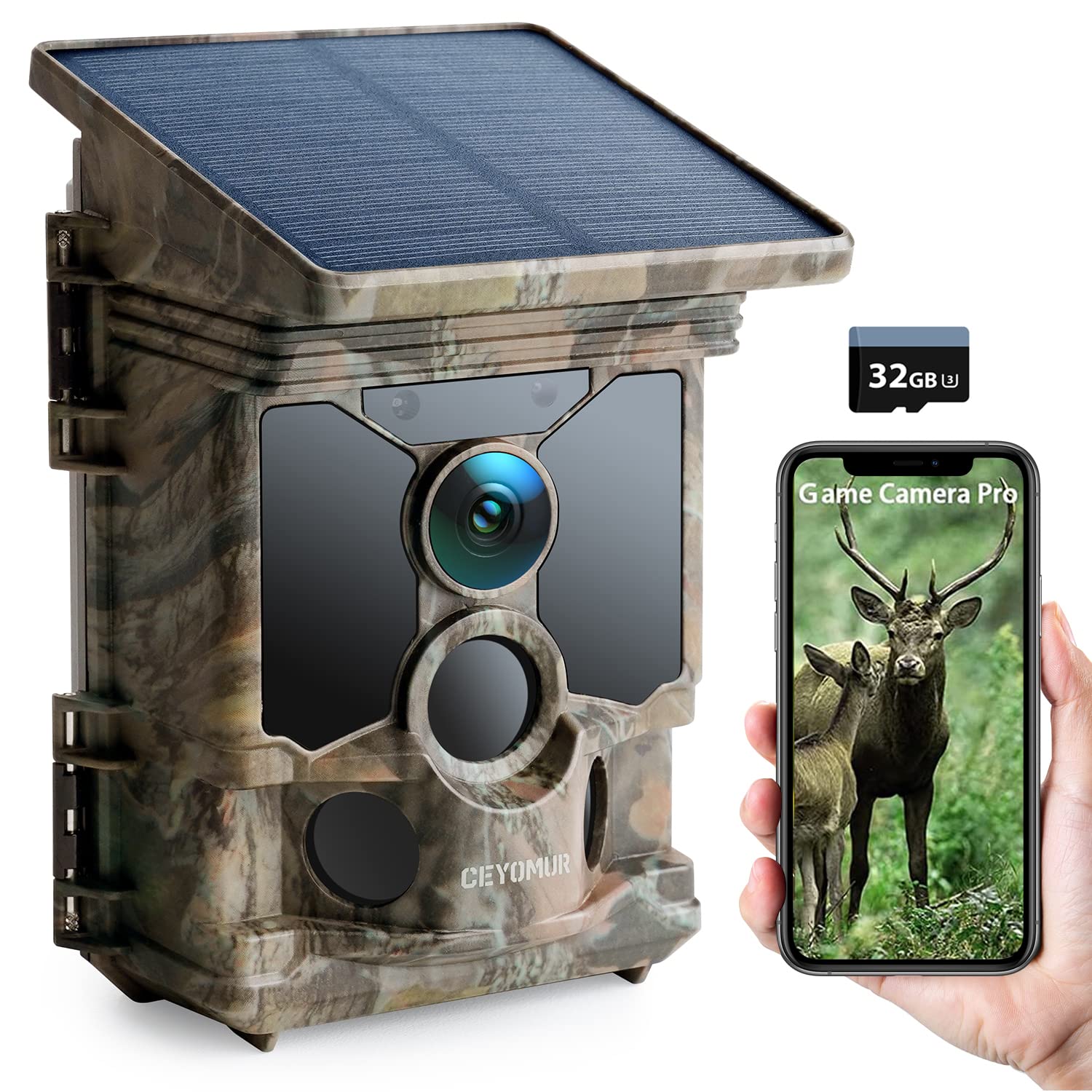 CEYOMUR CY95 Solar Trail Camera 32GB SD Cars