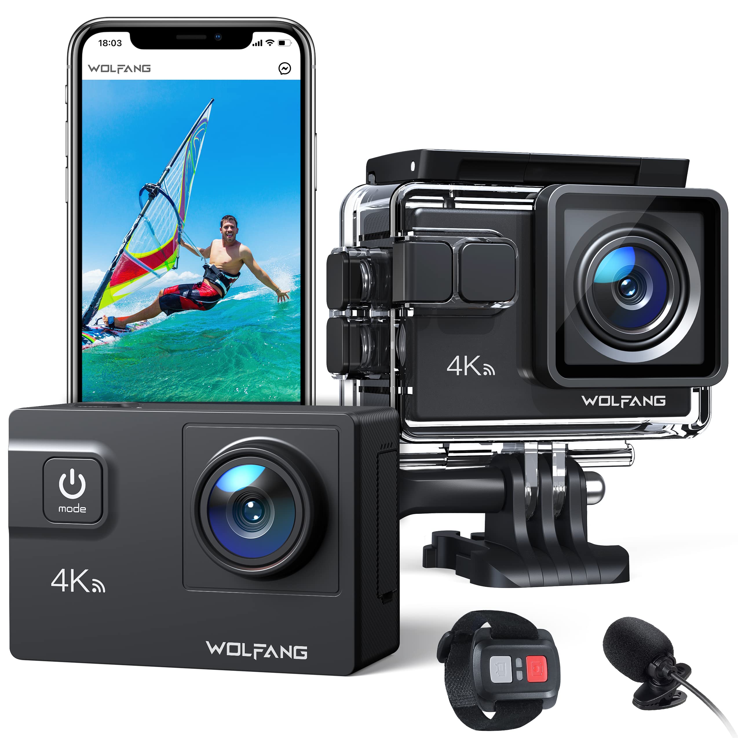 Wolfang GA300 Action Camera 4K 60FPS 24MP