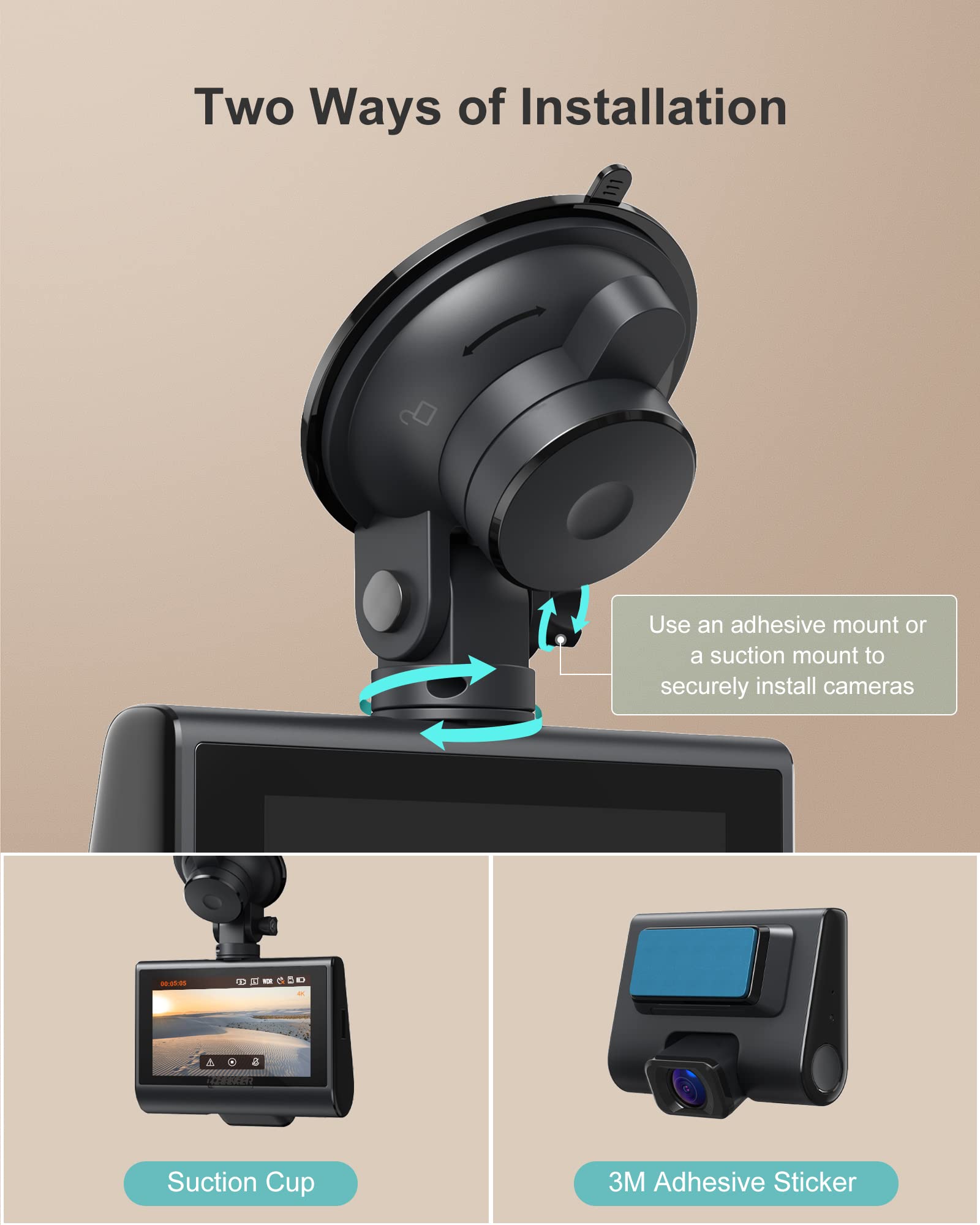 iZeeker GD850 Dual Dash Cam with GPS for Car