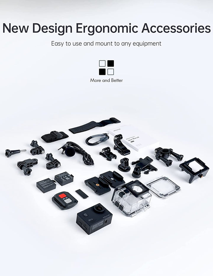 WOLFANG Caméra Sport 4K 60FPS, GA400 Action Cam Étanche 40M EIS WOLFANG Caméra Sport 4K 60FPS, GA400 Action Cam Étanche 40M EIS